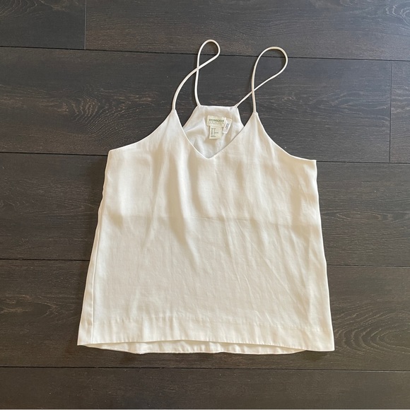 H&M Conscious Collection Silk Satin Off White Cream Tank Top - Picture 6 of 10